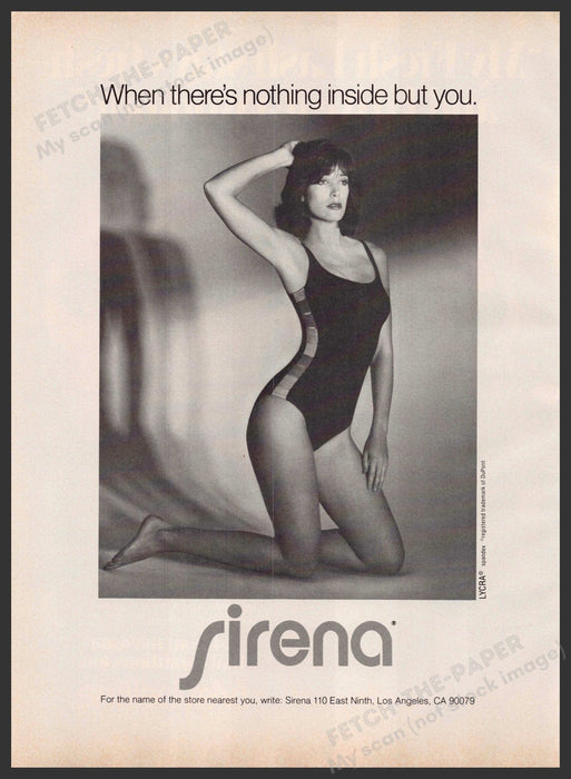 Sirena 1980s Magazine Print Advertisement 1984 Swimwear Lycra Legs Sirena