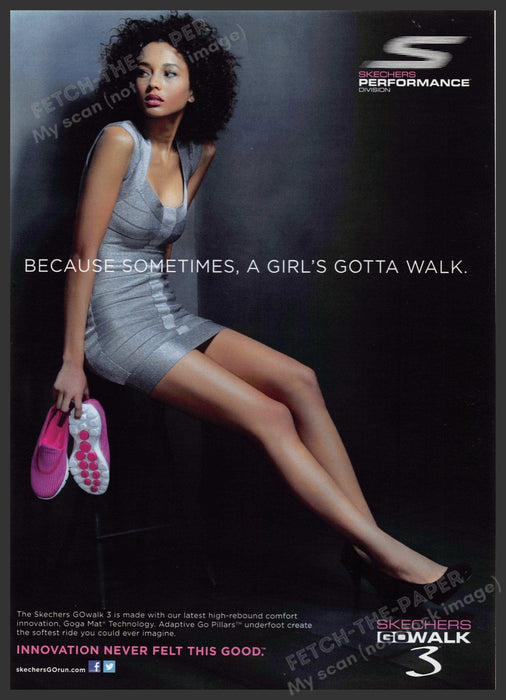 Skechers 2010s Print Advertisement Ad 2015 Go Walk 3 "Girl's Gotta Walk" Legs Skechers