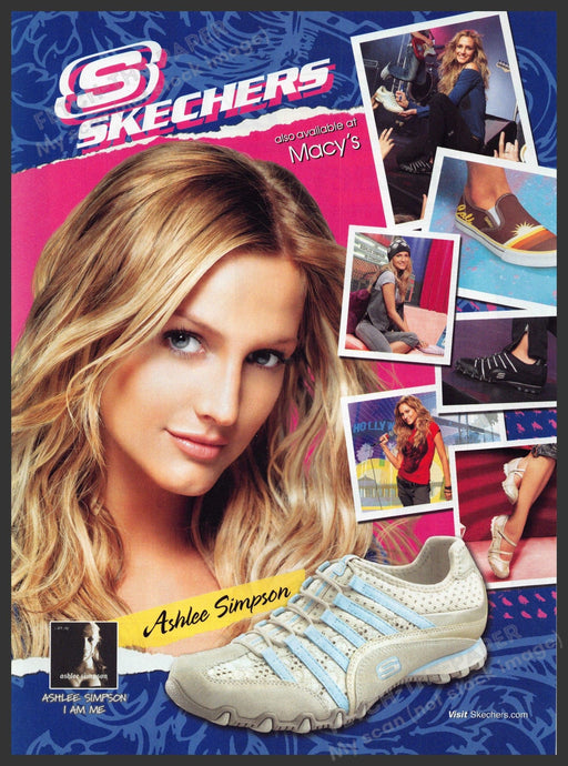 Skechers Ashlee Simpson 2000s Print Advertisement 2007 Legs Sneakers Skechers