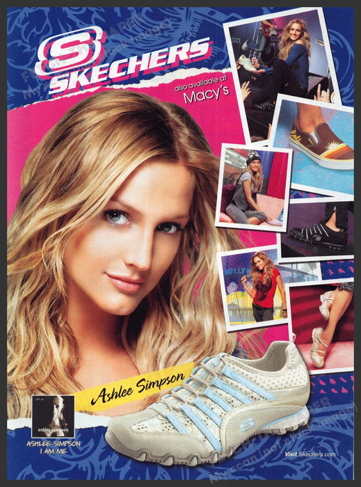Skechers Ashlee Simpson 2000s Print Advertisement 2007 Legs Sneakers Skechers