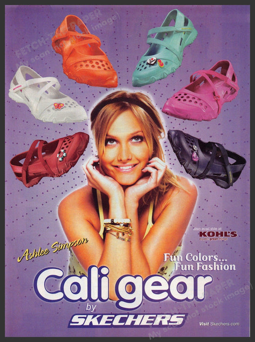 Skechers Cali Gear Ashlee Simpson 2000s Print Advertisement 2007 Footwear Fetch-the-Paper