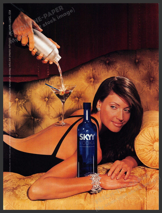 Skyy #53 "Dirty Martini" 2000s Print Advertisement 2003 Bare Back Pour Fetch-the-Paper