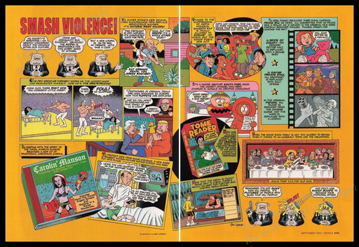 Smash Violence Hilarious Comic 1990s Print Advertisement (2 pgs) 1999 Fetch the Paper!