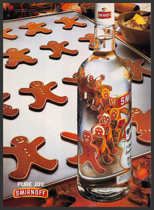 Smirnoff 1990s Print Advertisement Ad 1994 Gingerbread Conga Line Dance Smirnoff