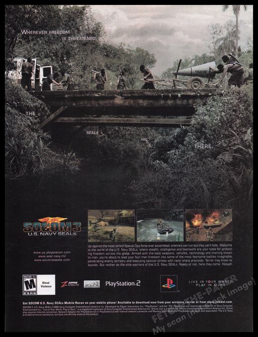 Socom 3 2000s Print Advertisement Ad 2005 Fetch the Paper!