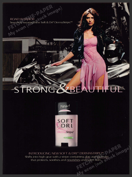 Soft & Dri Derma Stripe 2000s Print Advertisement 2004 Legs Sexy Strong Beauty Fetch-the-Paper