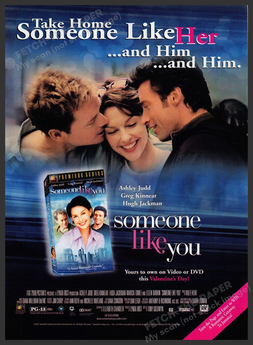 Someone Like You 2000s Print Advertisement 2002 Movie Promo Judd Jackman Kinnear Fetch-the-Paper
