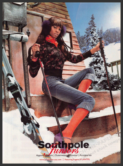 Southpole Juniors Clothing 2000s Print Advertisement 2007 Legs Girl Snow Skiing Southpole