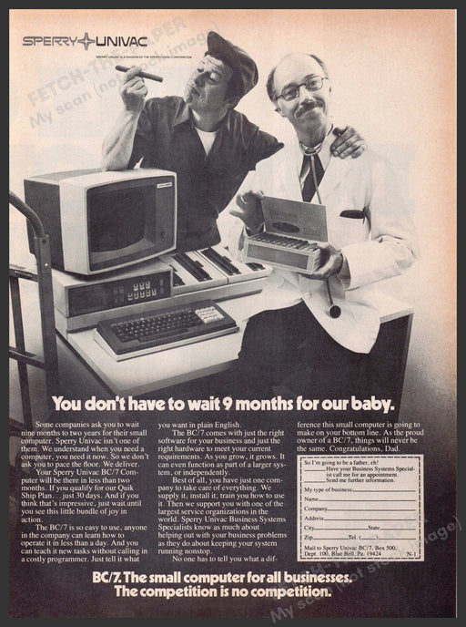 Sperry Univac BC/7 Computer 1970s Print Advertisement 1979 Sperry