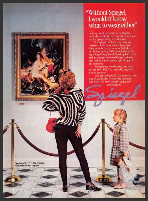 Spiegel 1980s Print Advertisement 1986 Legs Woman Art Museum Spiegel