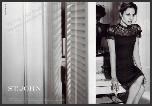 St. John 2000s Print Advertisement (2 pages) 2008 Angelina Jolie Bathroom Sink St. John