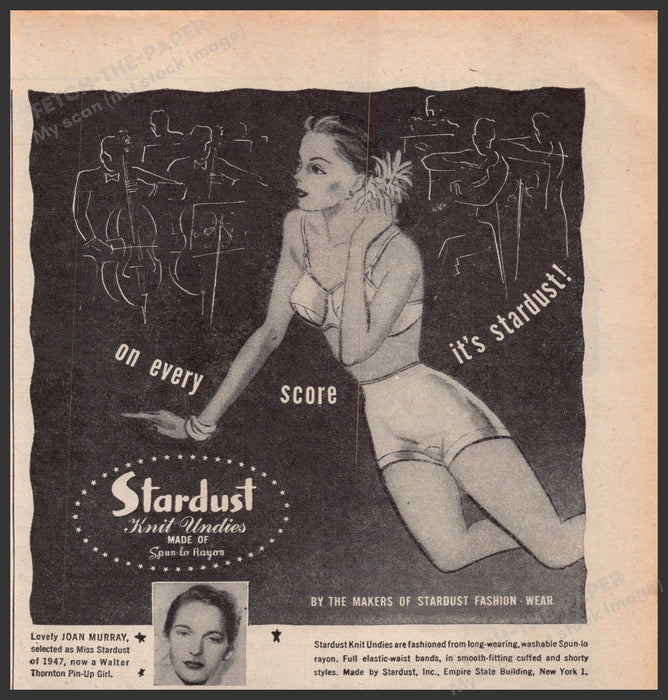 Stardust Knit Undies Briefs Panty Underwear 1940s Print Advertisement Ad 1947 Fetch-the-Paper