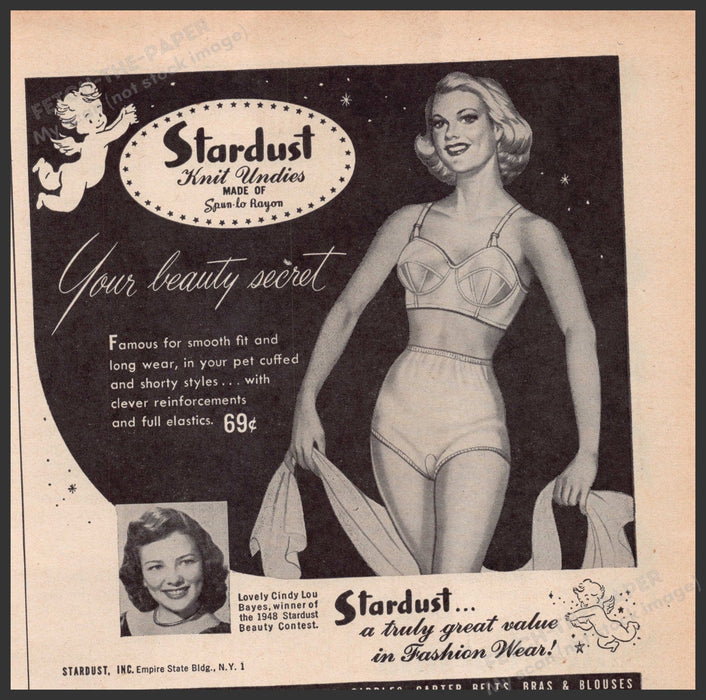 Stardust Knit Undies Briefs Panty Underwear 1940s Print Advertisement Ad 1949 Fetch-the-Paper