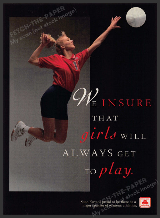 State Farm Insurance 1990s Print Advertisement 1998 Sponsor Women's Athletics State Farm Insurance
