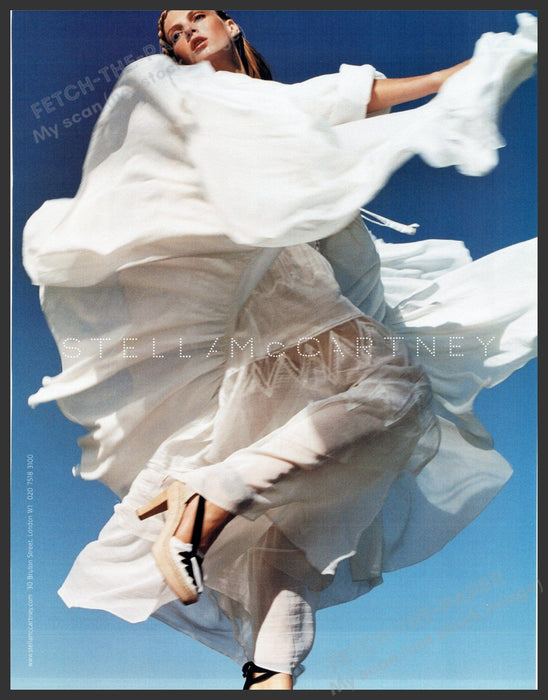 Stella McCartney Angela Lindvall 2000s Print Advertisement 2005 Twirling Dress Fetch-the-Paper
