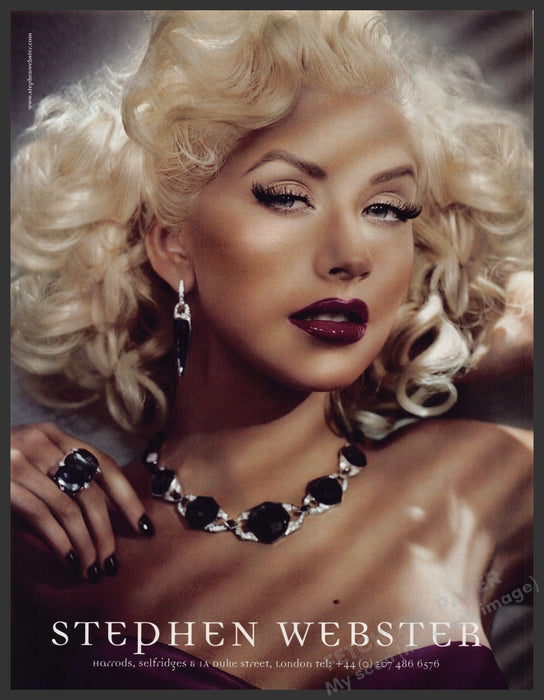 Stephen Webster Jewelry Christina Aguilera 2000s Print Advertisement Ad 2008 Fetch-the-Paper