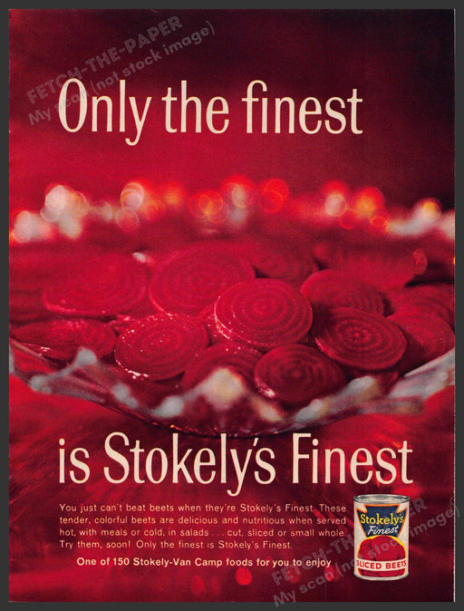 Stokely's Finest Sliced Beets 1960s Print Advertisement Ad 1961 Van Camp Stokley Van Kamp