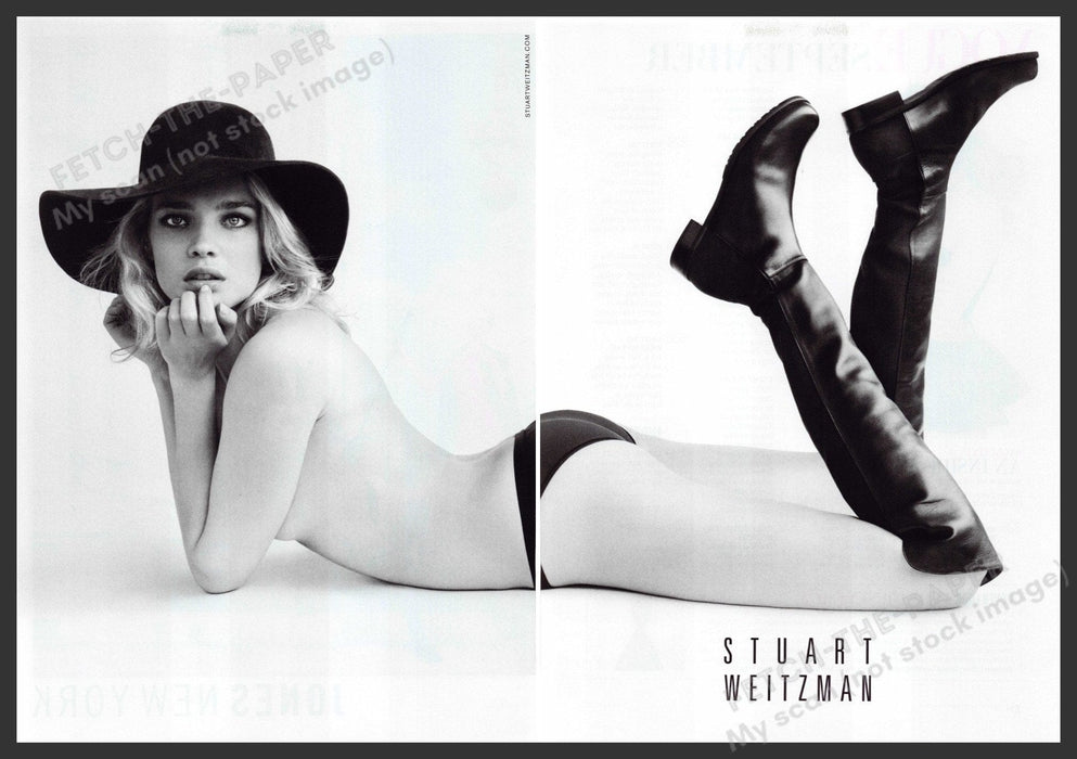Stuart Weitzman Natalia Vodianova 2010s Print Advertisement (2 page) 2012 Fetch-the-Paper
