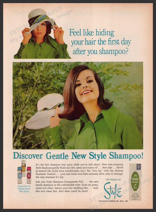 Style Shampoo Concentrate Gel Hair 1960s Print Advertisement Ad 1969 Fetch the Paper!