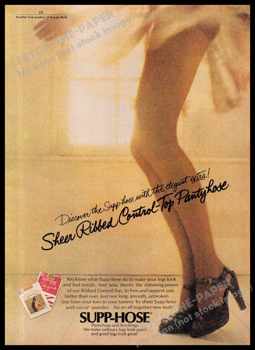 Supp-hose 1970s Magazine Print Ad 1975 Legs Stockings Hosiery Pantyhose Supp-hose