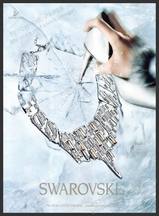 Swarovski 2000s Magazine Print Advertisement 2005 Shoe Heel Cracked Ice Swarovski