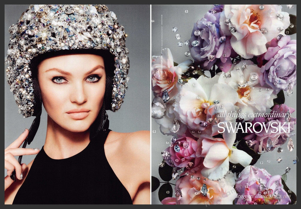 Swarovski Crystals 2010s Print Advertisement (2 page) 2013 Motorcycle Helmet Fetch-the-Paper