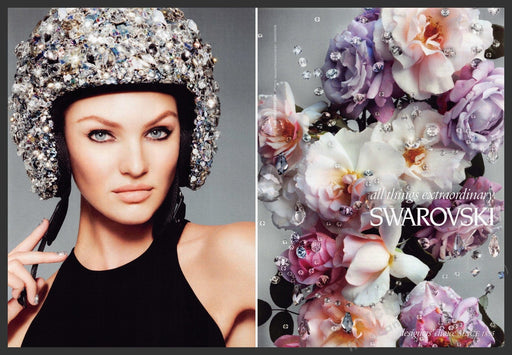 Swarovski Crystals 2010s Print Advertisement (2 page) 2013 Motorcycle Helmet Fetch-the-Paper