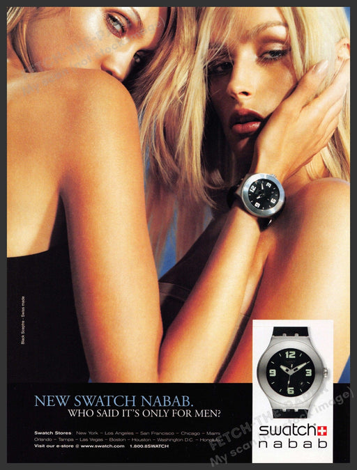 Swatch Nabab 2000s Video Game Print Advertisement 2003 Watch Girls Fetch-the-Paper