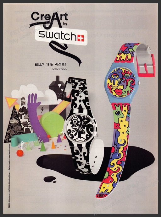 Swatch Watch 2000s Print Advertisement Ad 2009 Billy the Artist Swatch