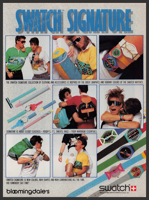 Swatch Watch Signature Collection 1980s Print Advertisement Ad 1986 Fetch-the-Paper