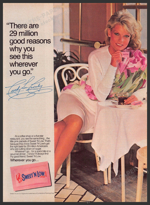 Sweet 'n Low 1980s Magazine Print Advertisement 1985 Cathy Lee Crosby Legs Sweet 'n Low