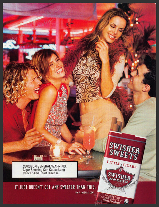 Swisher Sweets Little Cigars 2000s Print Advertisement 2002 Friends Club Fetch-the-Paper