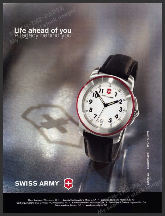 Swiss Army Watch 2000s Print Advertisement 2002 "Life ahead of you" Fetch-the-Paper
