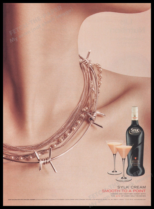 Sylk Cream 2000s Print Advertisement Ad 2004 Alcohol Barbed Wire Fetch the Paper!