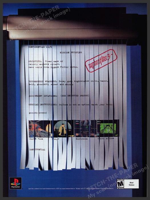 Syphon Filter 3 Video Game 2000s Print Advertisement 2002 Fetch-the-Paper