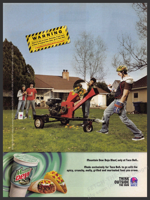 Taco Bell Mountain Dew Baja Blast 2000s Print Ad Taco Bell