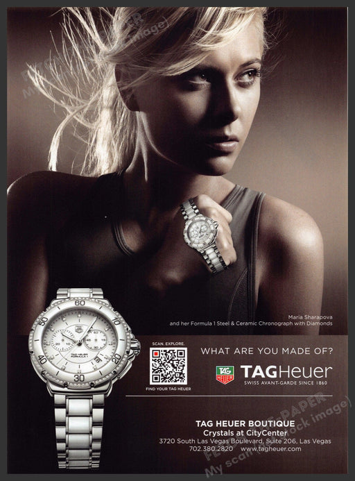 Tag Heuer 2010s Print Advertisement Ad 2011 Maria Sharapova Tennis Tag Heuer