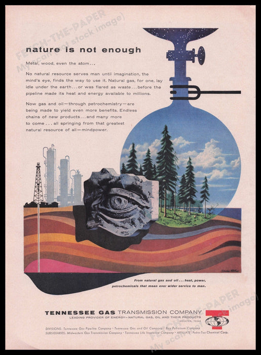 Tennessee Gas 1950s Print Advertisement Ad 1959 Natural Gas Company Fetch the Paper!