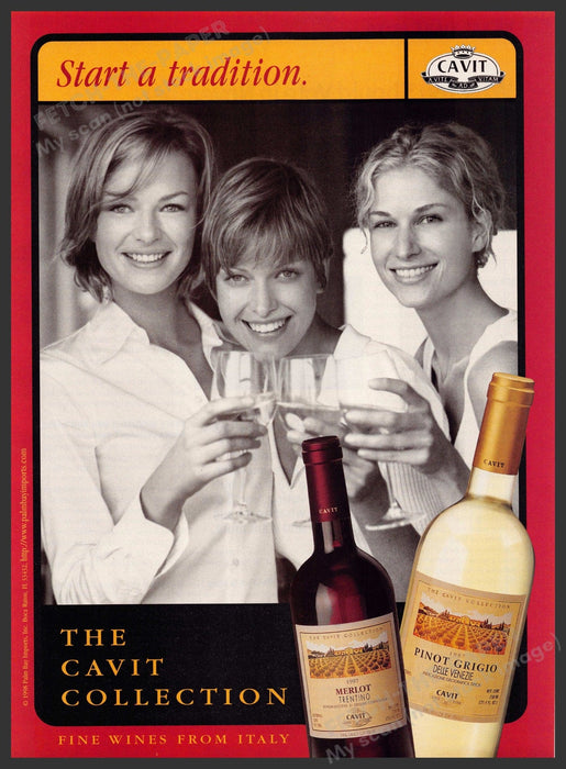 The Cavit Collection 1990s Magazine Print Advertisement 1998 Friends Wines Italy The Cavit Collection