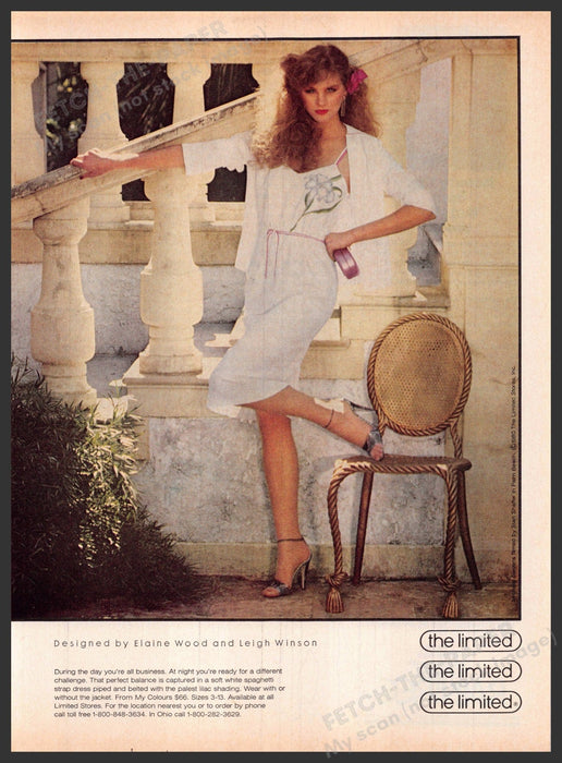 The Limited 1980s Magazine Print Ad 1981 Legs Elaine Wood Leigh Winson Fetch-the-Paper