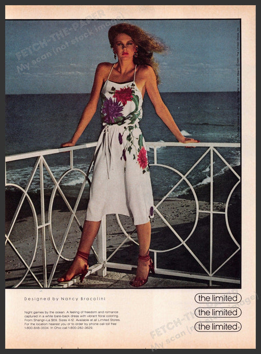 The Limited 1980s Magazine Print Ad 1981 Legs Nancy Bracolini Fetch-the-Paper
