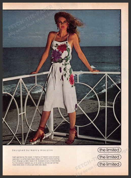 The Limited 1980s Magazine Print Ad 1981 Legs Nancy Bracolini Fetch-the-Paper