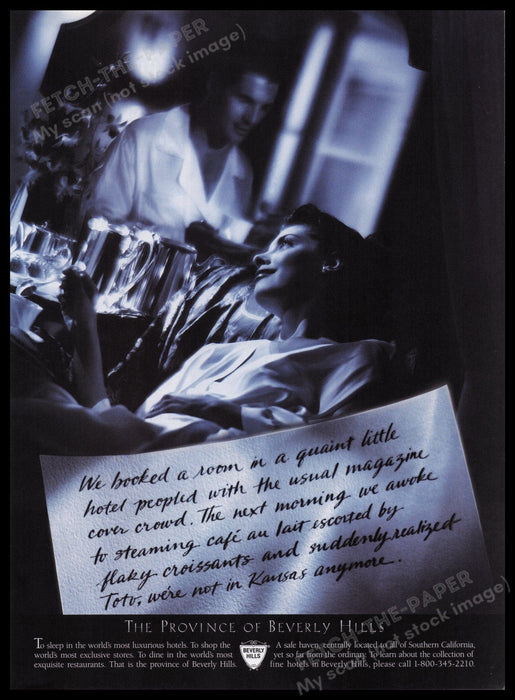 The Province of Beverly Hills 1990s Print Advertisement Ad 1995 Dining Fetch the Paper!