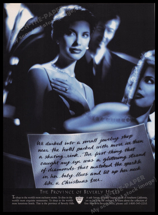 The Province Of Beverly Hills 1990s Print Advertisement Ad 1995 Jewelry Diamonds Fetch the Paper!