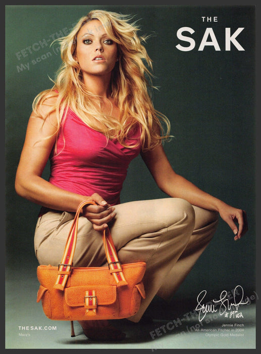 The Sak Jennie Finch 2000s Print Advertisement 2005 All-American Pitcher The Sak