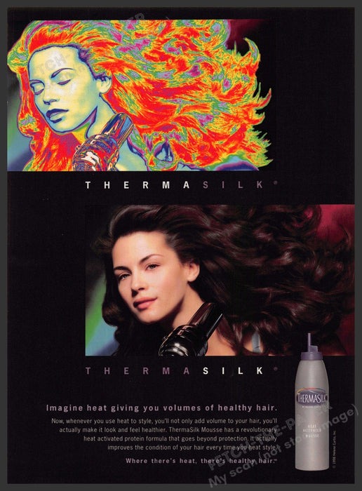 Thermasilk 1990s Print Advertisement 1998 Heat & Healthy Hair Thermasilk