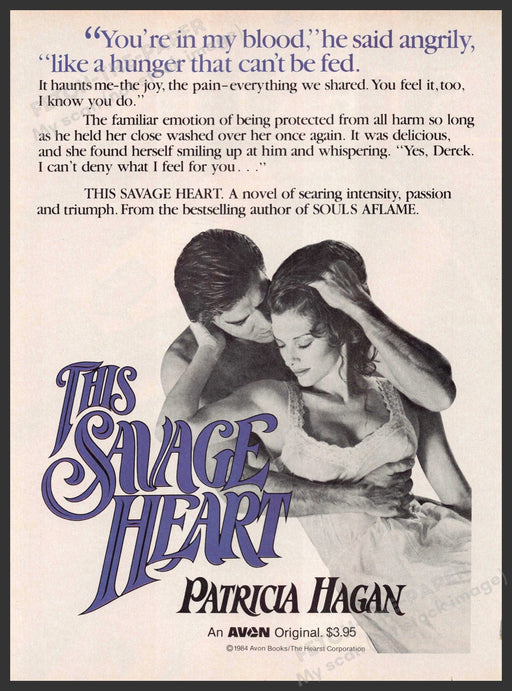 This Savage Heart Book Promo 1980s Print Advertisement 1984 Patricia Hagan The Savage Heart
