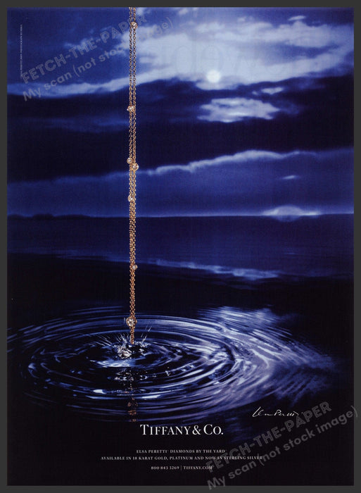 Tiffany & Co. Elsa Peretti Necklace Water 2000s Print Advertisement 2009 Fetch-the-Paper