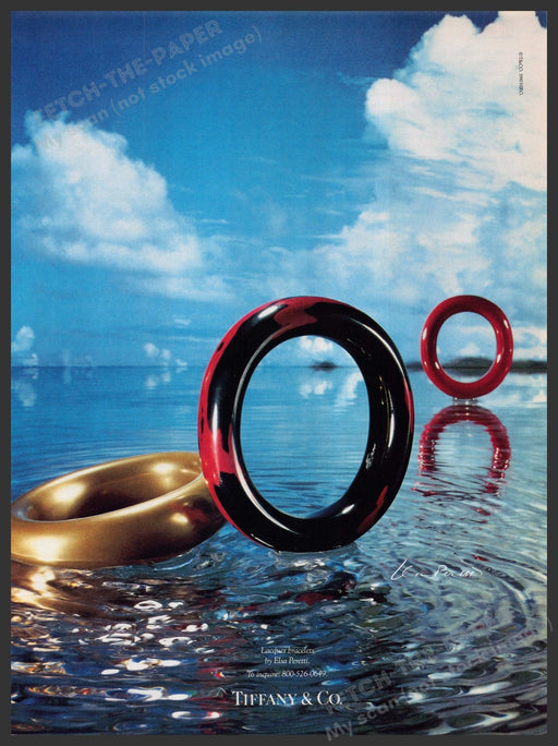 Tiffany & Co. Jewelry Lacquer Bracelets Water 1990s Print Advertisement Ad 1991 Fetch the Paper!