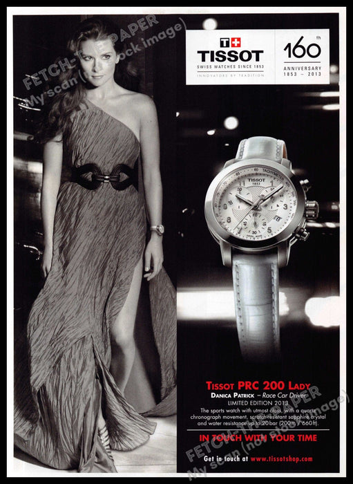 Tissot Watch 2010s Magazine Print Advertisement 2013 Danica Patrick Swiss Tissot